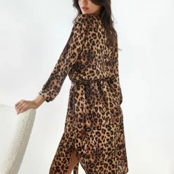 Φτηνός ✨ Εμπριμέ φόρεμα πουκάμισο NAIBA 52.030E - Leopard 🧨 -Φορέματα Εκπτώσεις forema poukamiso me print naiba 52030e 108336 l8kg