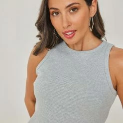 Flash Sale ⭐ Noobass Φόρεμα ριπ αμάνικο - Γκρι 🎁 -Φορέματα Εκπτώσεις forema rip amaniko 103322 kbft