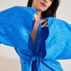 Ολοκαίνουργιο 👍 The Fashion Project Φόρεμα σατέν με Animal Print - Μπλε 💯 -Φορέματα Εκπτώσεις forema saten me animal print 101735 5vcs