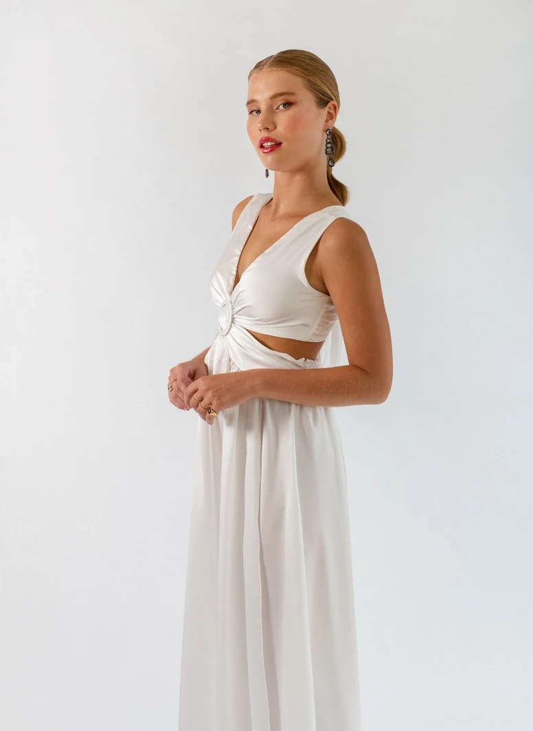 Προώθηση ✔️ The Fashion Project Φόρεμα σατέν με Cut Outs και κρίκο - Λευκό 👏 2 Προώθηση ✔️ The Fashion Project Φόρεμα σατέν με Cut Outs και κρίκο - Λευκό 👏 - Image 2