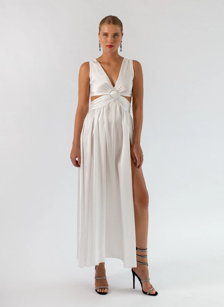 Προώθηση ✔️ The Fashion Project Φόρεμα σατέν με Cut Outs και κρίκο - Λευκό 👏 1 Προώθηση ✔️ The Fashion Project Φόρεμα σατέν με Cut Outs και κρίκο - Λευκό 👏