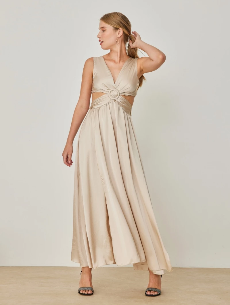 Προϋπολογισμός ✔️ The Fashion Project Φόρεμα σατέν με Cut Outs και κρίκο - Άμμου 🎁 2 Προϋπολογισμός ✔️ The Fashion Project Φόρεμα σατέν με Cut Outs και κρίκο - Άμμου 🎁 - Image 2