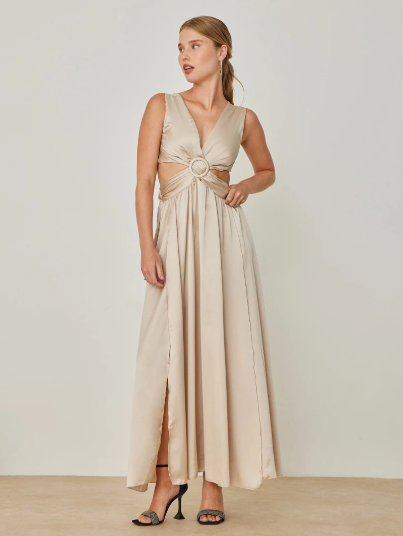 Προϋπολογισμός ✔️ The Fashion Project Φόρεμα σατέν με Cut Outs και κρίκο - Άμμου 🎁 1 Προϋπολογισμός ✔️ The Fashion Project Φόρεμα σατέν με Cut Outs και κρίκο - Άμμου 🎁