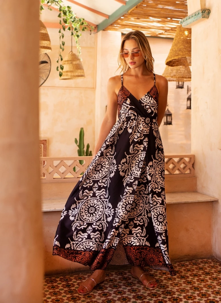 Εκπτωση ❤️ The Fashion Project Εμπριμέ φόρεμα σατέν - Μαύρο 😍 1 Εκπτωση ❤️ The Fashion Project Εμπριμέ φόρεμα σατέν - Μαύρο 😍