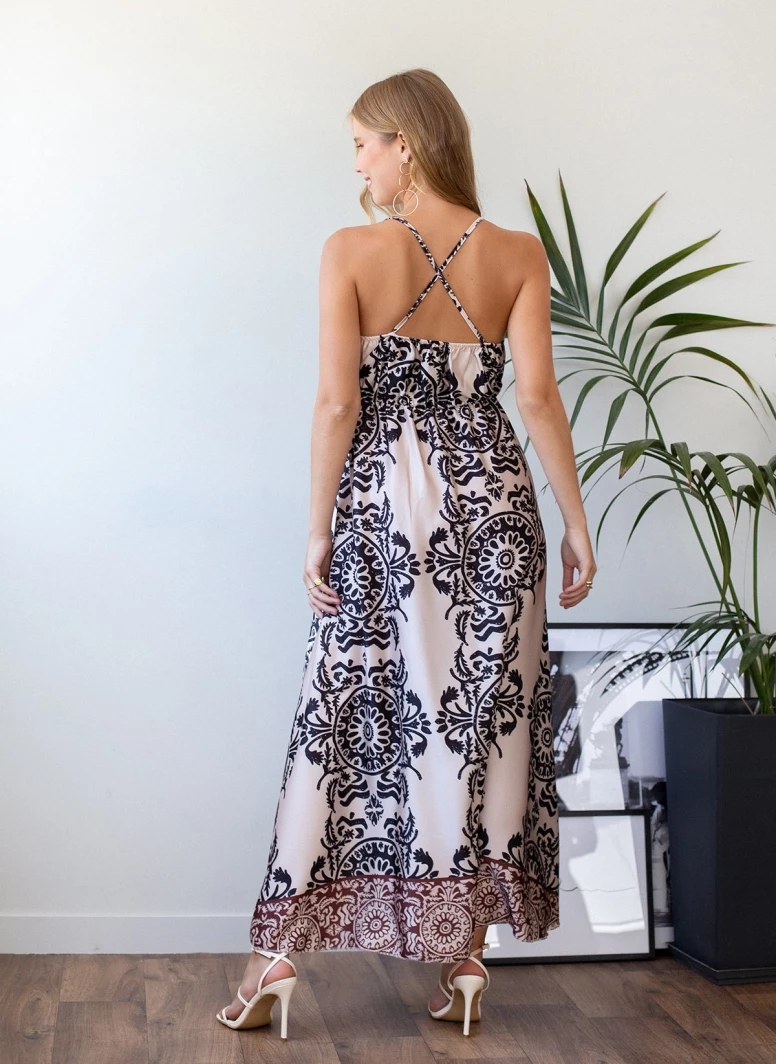 Τοπ 10 ✔️ The Fashion Project Εμπριμέ φόρεμα σατέν - Μπεζ 👍 2 Τοπ 10 ✔️ The Fashion Project Εμπριμέ φόρεμα σατέν - Μπεζ 👍 - Image 2