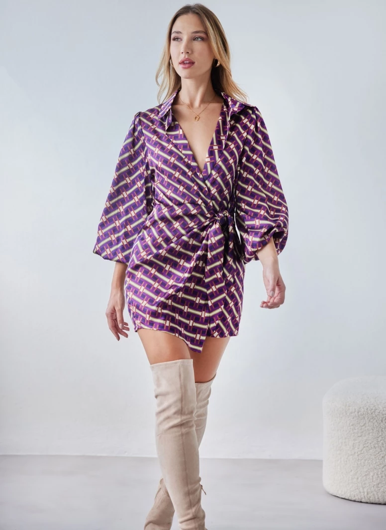 ΧΟΝΔΡΙΚΟ ΕΜΠΟΡΙΟ ❤️ The Fashion Project Εμπριμέ φόρεμα με δέσιμο - Μωβ 👏 3 ΧΟΝΔΡΙΚΟ ΕΜΠΟΡΙΟ ❤️ The Fashion Project Εμπριμέ φόρεμα με δέσιμο - Μωβ 👏 - Image 3