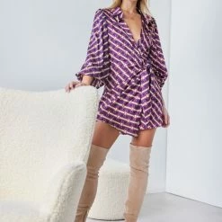 ΧΟΝΔΡΙΚΟ ΕΜΠΟΡΙΟ ❤️ The Fashion Project Εμπριμέ φόρεμα με δέσιμο - Μωβ 👏 12 ΧΟΝΔΡΙΚΟ ΕΜΠΟΡΙΟ ❤️ The Fashion Project Εμπριμέ φόρεμα με δέσιμο - Μωβ 👏 -Φορέματα Εκπτώσεις forema saten me gewmetrika sxedia 108568 do8e