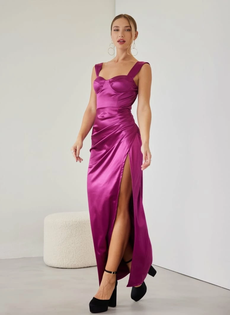 Το φθηνότερο 🥰 The Fashion Project Φόρεμα σατέν με μεγάλο άνοιγμα - Magenta ⭐ 5 Το φθηνότερο 🥰 The Fashion Project Φόρεμα σατέν με μεγάλο άνοιγμα - Magenta ⭐ - Image 5