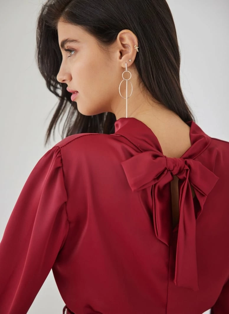 Το φθηνότερο 👍 The Fashion Project Φόρεμα σατέν με ψηλή λαιμόκοψη - Μπορντό 🥰 2 Το φθηνότερο 👍 The Fashion Project Φόρεμα σατέν με ψηλή λαιμόκοψη - Μπορντό 🥰 - Image 2