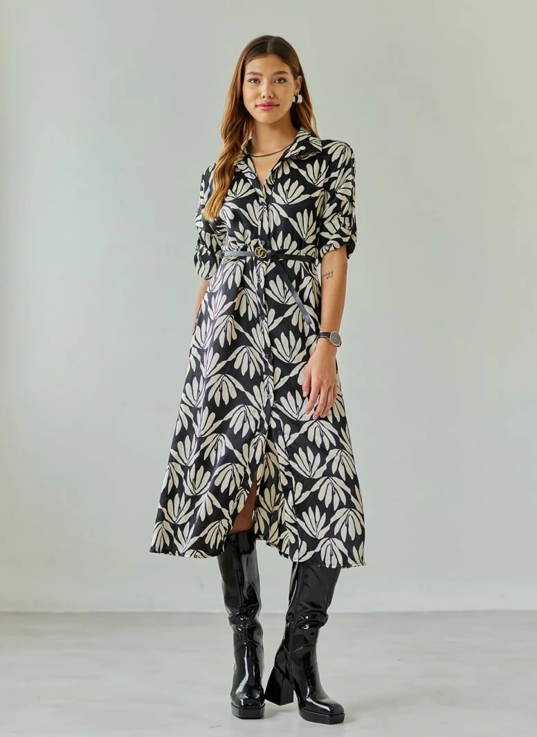 Αγορά 🎉 The Fashion Project Φλοράλ φόρεμα σεμιζιέ - Μαύρο/Μπεζ ⌛ 3 Αγορά 🎉 The Fashion Project Φλοράλ φόρεμα σεμιζιέ - Μαύρο/Μπεζ ⌛ - Image 3