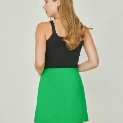 Συμφωνίες 🎉 Noobass Φούστα μίνι σε άλφα γραμμή - Πράσινο 🧨 -Φορέματα Εκπτώσεις fousta basic se alfa grammi 105008 nx45