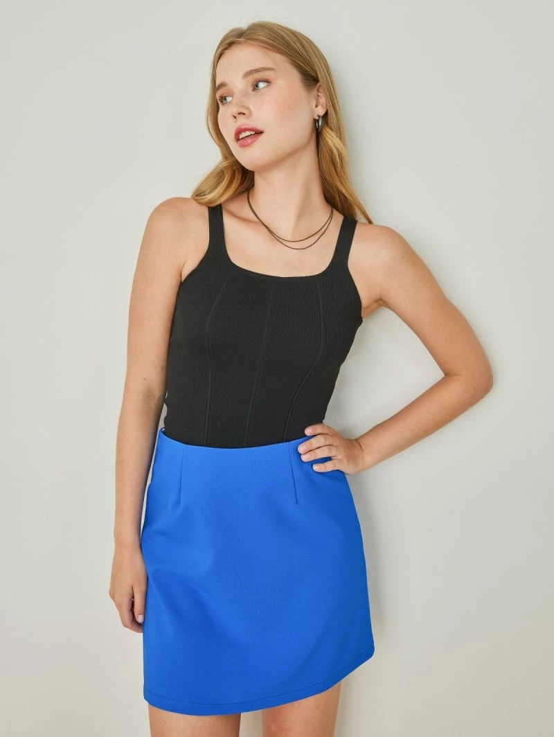 Ολοκαίνουργιο 😀 Noobass Φούστα μίνι σε άλφα γραμμή - Μπλε 👏 2 Ολοκαίνουργιο 😀 Noobass Φούστα μίνι σε άλφα γραμμή - Μπλε 👏 - Image 2