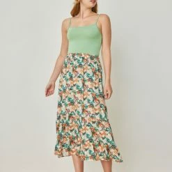 Πολύ καλή προσφορά 💯 Φούστα μίντι φλοράλ NAIBA 201.027 - Multi ❤️