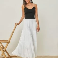 Το φθηνότερο 🛒 The Fashion Project Φούστα μάξι με βολάν - Λευκό ❤️