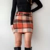 Αγορά 💯 The Fashion Project Φούστα μίνι καρώ με ζωνάκι - Κεραμιδί ✔️