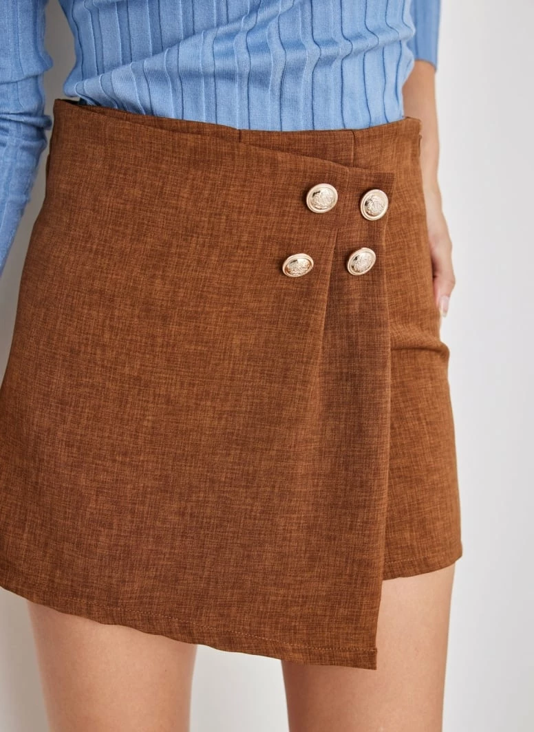 Κουπόνι 😉 The Fashion Project Φούστα σορτς μίνι με κουμπιά - Ταμπά 🛒 2 Κουπόνι 😉 The Fashion Project Φούστα σορτς μίνι με κουμπιά - Ταμπά 🛒 - Image 2