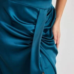 Flash Sale 🥰 The Fashion Project Φούστα μίντι σατέν με άνοιγμα - Petrol 🎉 -Φορέματα Εκπτώσεις fousta minti saten me anoigma 108420 ip4t