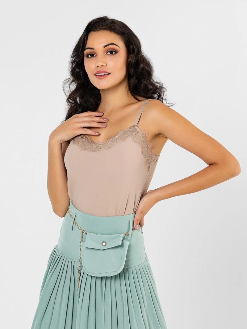 Τοπ 10 🧨 The Fashion Project Φούστα μίνι πλισέ με αλυσίδα - Βεραμάν ⌛ 5 Τοπ 10 🧨 The Fashion Project Φούστα μίνι πλισέ με αλυσίδα - Βεραμάν ⌛ - Image 5