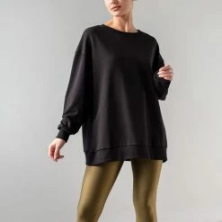 Εξοδος 🌟 Noobass Φούτερ Oversized με ανοιχτή λαιμόκοψη - Μαύρο 😍