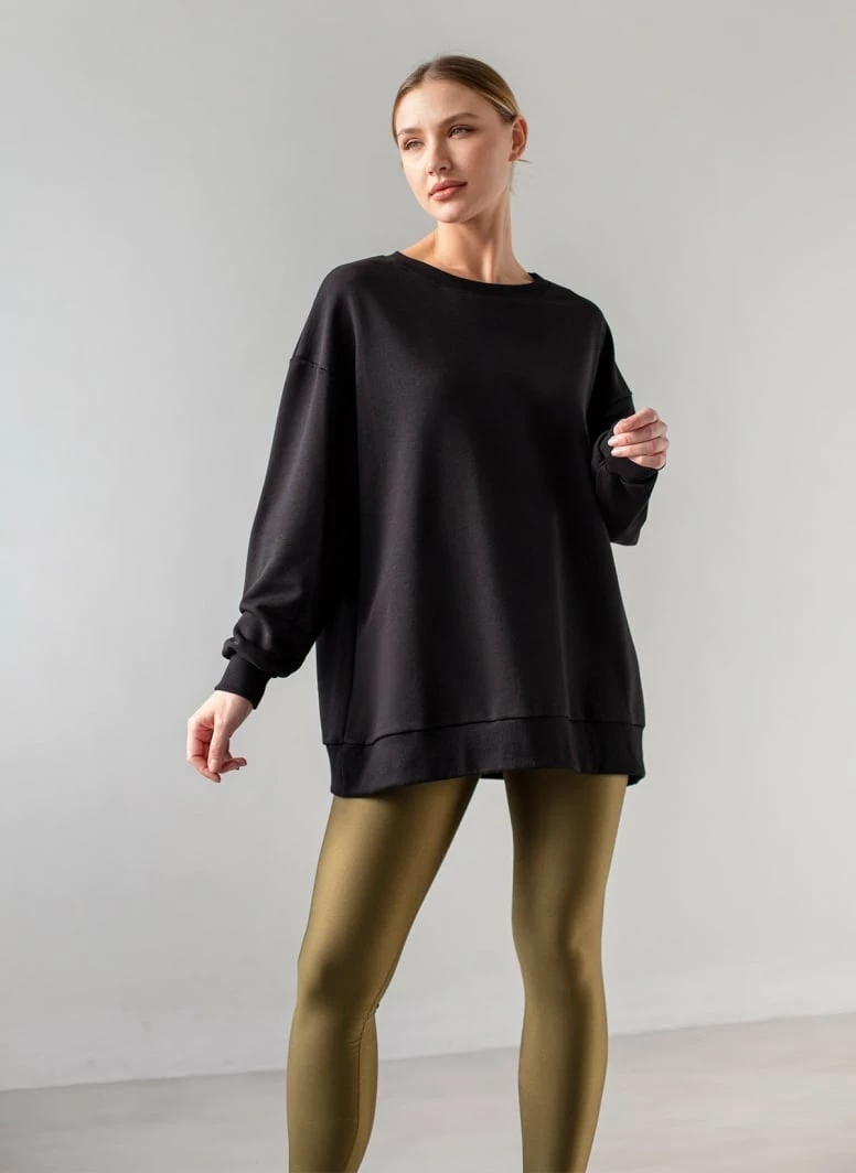 Εξοδος 🌟 Noobass Φούτερ Oversized με ανοιχτή λαιμόκοψη - Μαύρο 😍 1 Εξοδος 🌟 Noobass Φούτερ Oversized με ανοιχτή λαιμόκοψη - Μαύρο 😍