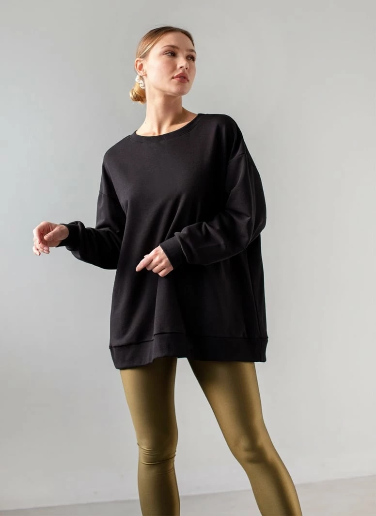 Εξοδος 🌟 Noobass Φούτερ Oversized με ανοιχτή λαιμόκοψη - Μαύρο 😍 3 Εξοδος 🌟 Noobass Φούτερ Oversized με ανοιχτή λαιμόκοψη - Μαύρο 😍 - Image 3