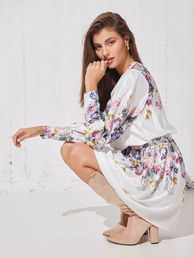 Flash Sale 🛒 The Fashion Project Φλοράλ φόρεμα σατέν - Λευκό 😀 2 Flash Sale 🛒 The Fashion Project Φλοράλ φόρεμα σατέν - Λευκό 😀 - Image 2