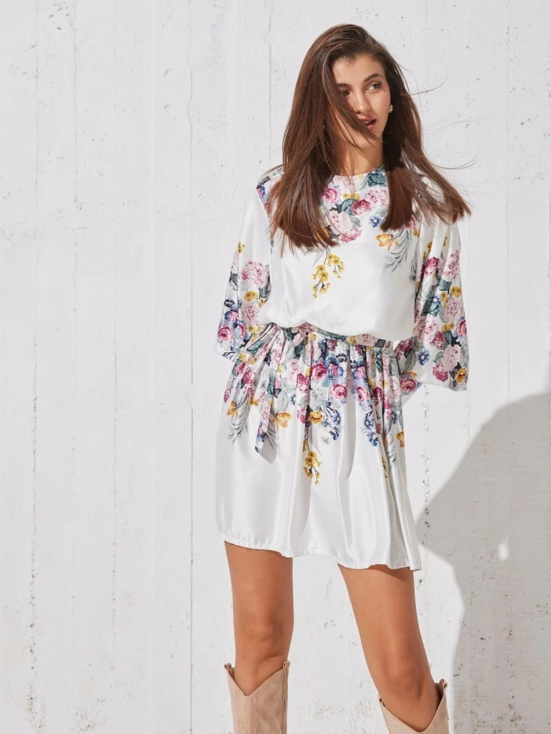 Flash Sale 🛒 The Fashion Project Φλοράλ φόρεμα σατέν - Λευκό 😀 1 Flash Sale 🛒 The Fashion Project Φλοράλ φόρεμα σατέν - Λευκό 😀