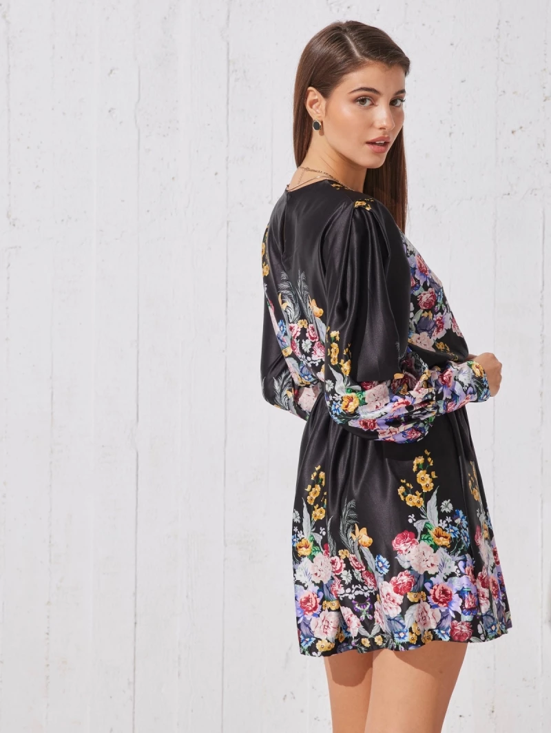 Εξοδος 🎉 The Fashion Project Φλοράλ φόρεμα σατέν - Μαύρο ⌛ 5 Εξοδος 🎉 The Fashion Project Φλοράλ φόρεμα σατέν - Μαύρο ⌛ - Image 5