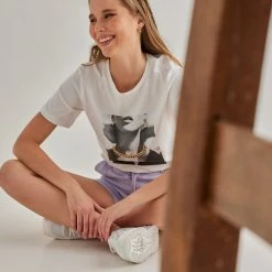 Προϋπολογισμός 🔔 The Fashion Project Βαμβακερή κοντομάνικη μπλούζα με αλυσίδα - Λευκό 💯 -Φορέματα Εκπτώσεις kontomaniki mplouza me alusida 91054 k9m8