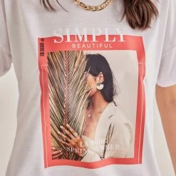 Φτηνός 😀 The Fashion Project Κοντομάνικη μπλούζα με ανοίγματα στο πλάι - Λευκό 🥰