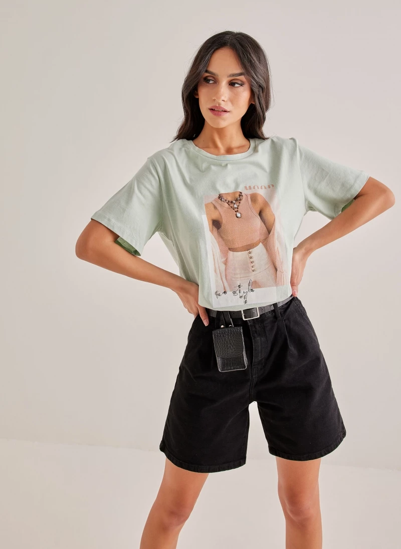 Ολοκαίνουργιο 🎁 The Fashion Project Κοντομάνικη μπλούζα με πέτρες - Βεραμάν 😀 1 Ολοκαίνουργιο 🎁 The Fashion Project Κοντομάνικη μπλούζα με πέτρες - Βεραμάν 😀