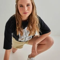 Ολοκαίνουργιο ✨ The Fashion Project Κοντομάνικη μπλούζα με στάμπα - Μαύρο ⭐ -Φορέματα Εκπτώσεις kontomaniki mplouza me stampa 91049 wj1b