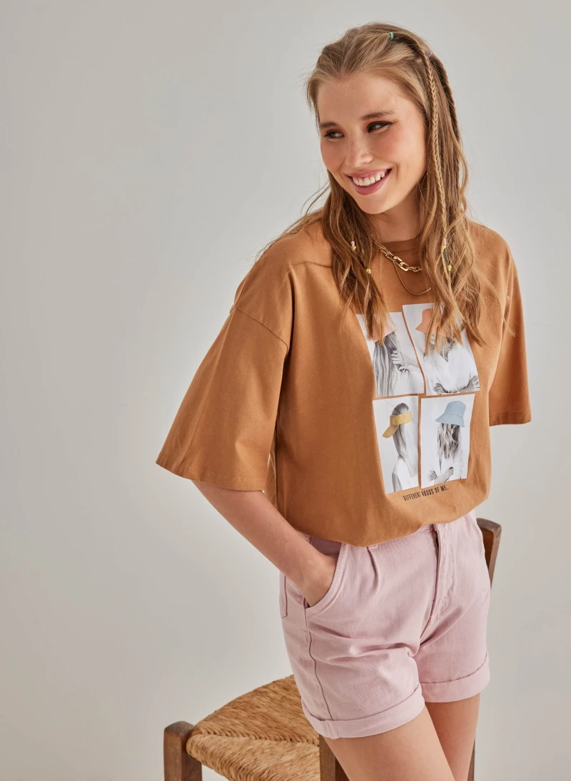 Καλύτερη πώληση 💯 The Fashion Project Κοντομάνικη μπλούζα με στάμπα - Caramel 😉 1 Καλύτερη πώληση 💯 The Fashion Project Κοντομάνικη μπλούζα με στάμπα - Caramel 😉