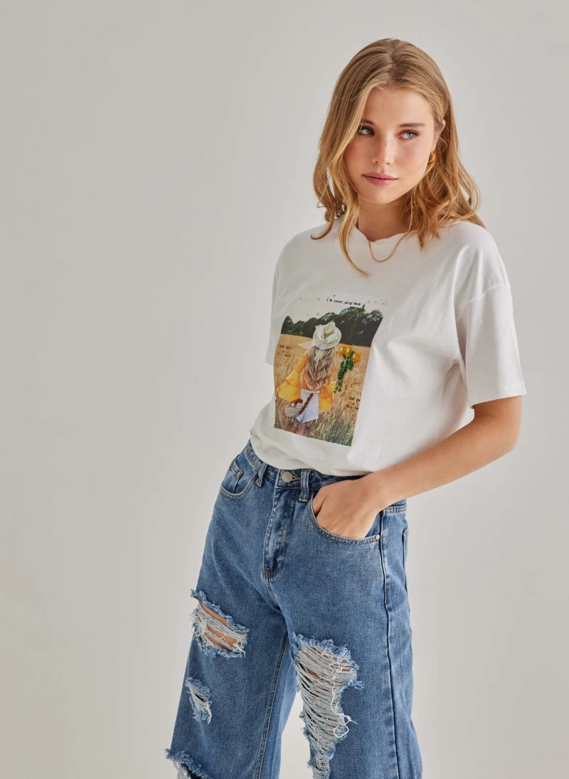 Η καλύτερη συμφωνία 🌟 The Fashion Project Κοντομάνικη μπλούζα με στάμπα και πέτρες - Λευκό 😍 3 Η καλύτερη συμφωνία 🌟 The Fashion Project Κοντομάνικη μπλούζα με στάμπα και πέτρες - Λευκό 😍 - Image 3