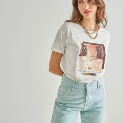 Flash Sale 🤩 The Fashion Project Κοντομάνικη μπλούζα με χάντρες - Λευκό ⌛