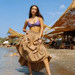 Πολύ καλή προσφορά 🤩 The Fashion Project Φούστα μάξι με μπάσκα - Μπεζ 🔥 -Φορέματα Εκπτώσεις maxi gipsy fousta me mpaska 93000 5egp