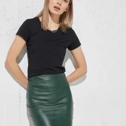 Αγορά 😀 The Fashion Project Φούστα μίνι δερματίνη - Κυπαρισσί 🎁 -Φορέματα Εκπτώσεις mini fousta dermatini 96405 vh0i