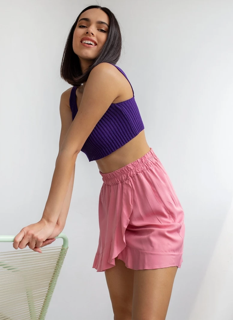 Η καλύτερη συμφωνία 😀 Φούστα μίνι με βολάν NAIBA 29-018M - Ροδί 👍 4 Η καλύτερη συμφωνία 😀 Φούστα μίνι με βολάν NAIBA 29-018M - Ροδί 👍 - Image 4