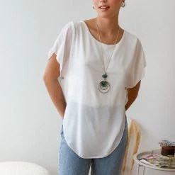 Νέος 👏 The Fashion Project Μπλούζα διαφάνεια με κολιέ - Λευκό 🤩