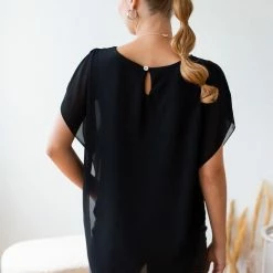 Εξοδος 🎉 The Fashion Project Μπλούζα διαφάνεια με κολιέ - Μαύρο 🛒 -Φορέματα Εκπτώσεις mplouza diafaneia me kolie 106007 uh2m