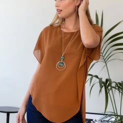 Πολύ καλή προσφορά 🤩 The Fashion Project Μπλούζα διαφάνεια με κολιέ - Ταμπά 🌟 -Φορέματα Εκπτώσεις mplouza diafaneia me kolie 106008 hmnd