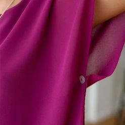 Νέος 😍 The Fashion Project Μπλούζα διαφάνεια με κολιέ - Magenta 🎉 -Φορέματα Εκπτώσεις mplouza diafaneia me kolie 106009 iv8p