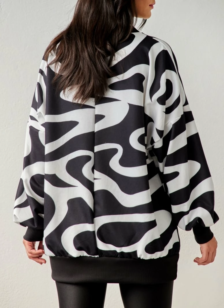 Προϋπολογισμός 😍 The Fashion Project Μπλούζα φούτερ με Pattern - Λευκό/Μαύρο 🛒 3 Προϋπολογισμός 😍 The Fashion Project Μπλούζα φούτερ με Pattern - Λευκό/Μαύρο 🛒 - Image 3