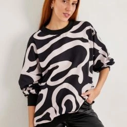 Το φθηνότερο ❤️ The Fashion Project Μπλούζα φούτερ με Pattern - Μαύρο/Nude 😉 -Φορέματα Εκπτώσεις mplouza fouter me pattern 109023 5gcd