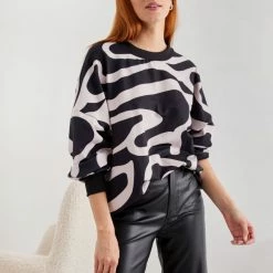 Το φθηνότερο ❤️ The Fashion Project Μπλούζα φούτερ με Pattern - Μαύρο/Nude 😉