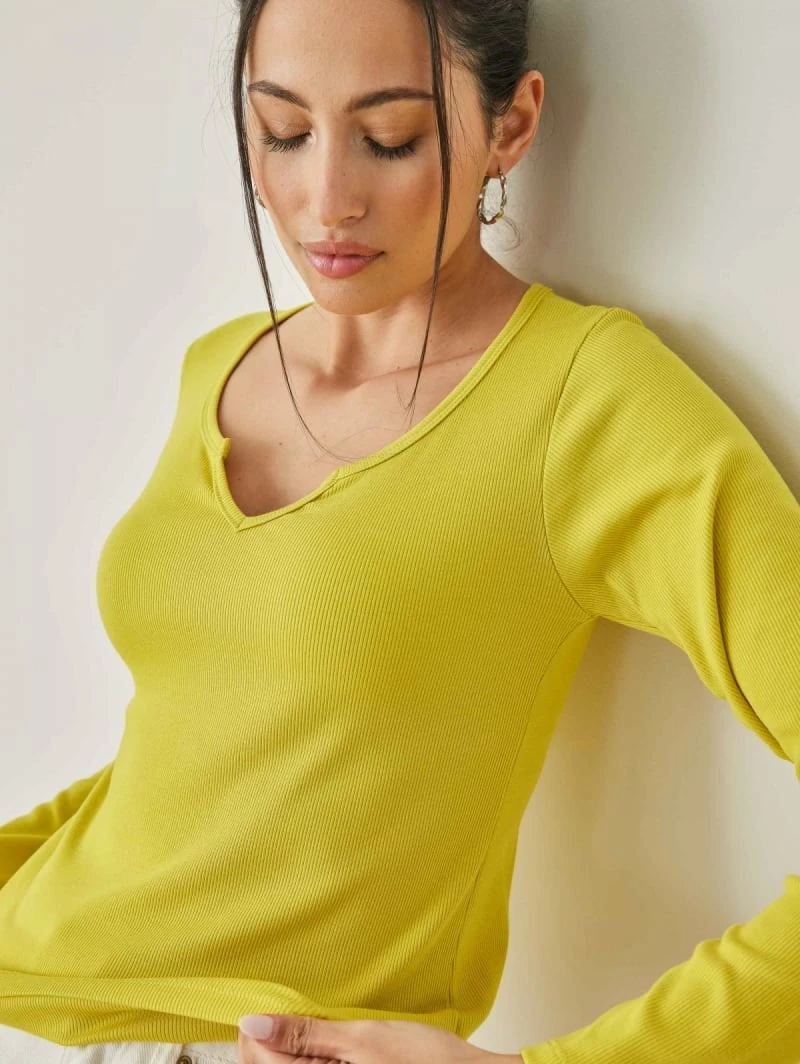 Συμφωνίες 🎁 NAIBA Μπλούζα μακρυμάνικη με V Cut άνοιγμα 601.219M - Μουσταρδί ❤️ 2 Συμφωνίες 🎁 NAIBA Μπλούζα μακρυμάνικη με V Cut άνοιγμα 601.219M - Μουσταρδί ❤️ - Image 2