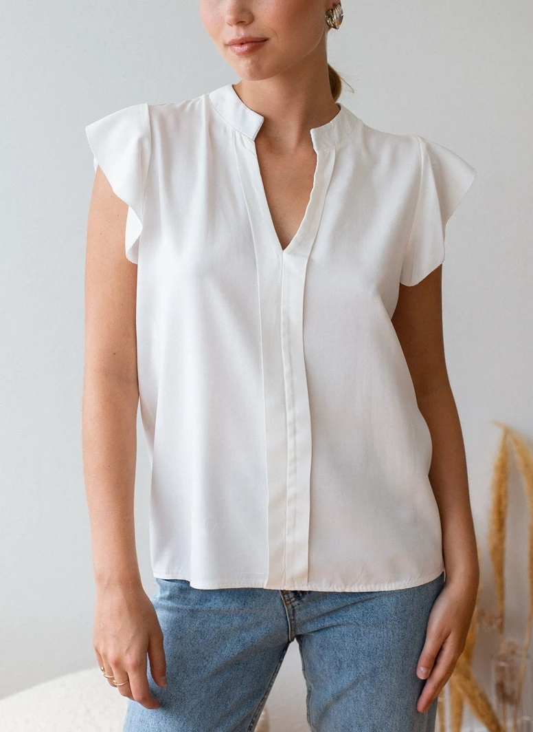 Τοπ 10 💯 The Fashion Project Μπλούζα με μάο γιακά - Λευκό 🎉 4 Τοπ 10 💯 The Fashion Project Μπλούζα με μάο γιακά - Λευκό 🎉 - Image 4