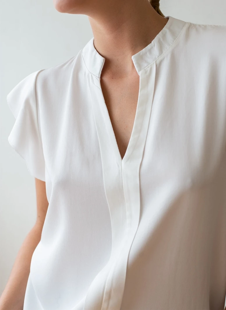 Τοπ 10 💯 The Fashion Project Μπλούζα με μάο γιακά - Λευκό 🎉 5 Τοπ 10 💯 The Fashion Project Μπλούζα με μάο γιακά - Λευκό 🎉 - Image 5