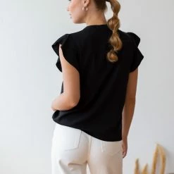 Πολύ καλή προσφορά 🥰 The Fashion Project Μπλούζα με μάο γιακά - Μαύρο 🧨 -Φορέματα Εκπτώσεις mplouza me mao giaka 106319 ls1t