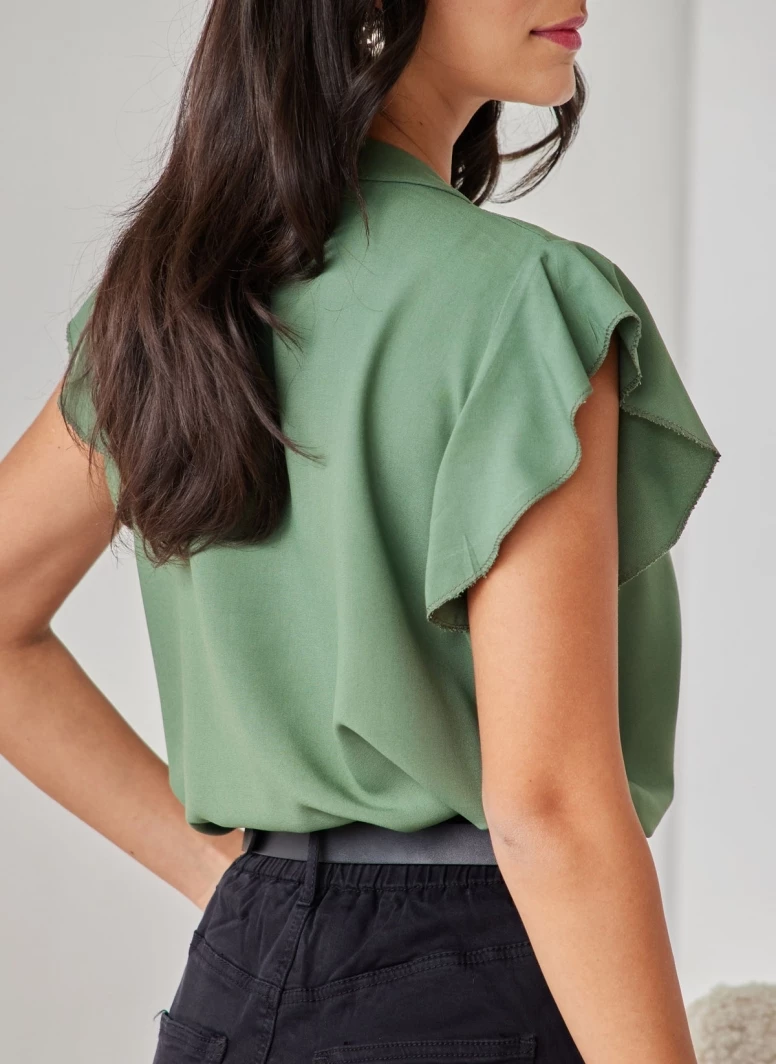 Αγορά 😍 The Fashion Project Μπλούζα με μάο γιακά - Χακί 🥰 3 Αγορά 😍 The Fashion Project Μπλούζα με μάο γιακά - Χακί 🥰 - Image 3